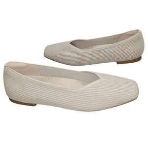 ARROMIC Tan Knit Arch Support Ballet Flat Shoes Minimalist Preppy 8 Tweed Office